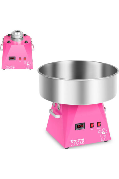Royal Catering Aparat de făcut vată de zahăr cu LED roz 52cm 1030W Royal Cate...