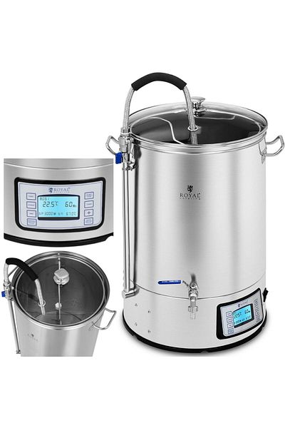 Royal Catering Ceainic pentru must pentru producția de bere, oțel inoxidabil, 2500W, LCD, 40L