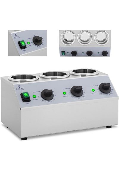 Royal Catering Podgrzewacz do butelek sosów na ciepło 3x 1L 40-90C 550W