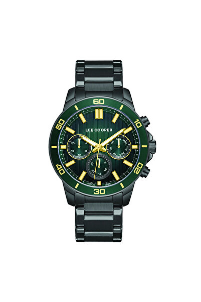 Lee Cooper Lc08106.070 Men's Wristwatch |   Green Dial, Multifunction, Metal Cord