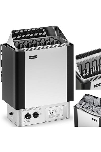 UNIPRODO Încălzitor electric de saună cu control încorporat 8-12 m3 până la 110 °C 400 V 8 kW argintiu-negru
