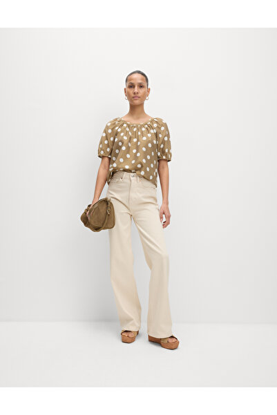 Marks & Spencer Lyocell™ Karışımlı Desenli Yuvarlak Yaka Bluz