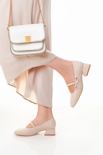 macella Belleza Elegant Pearl Ballerina Heels |   Shoe Model Where Elegance and Comfort Meet
