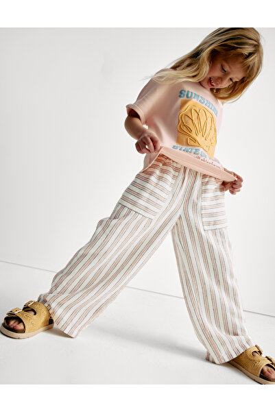 Marks & Spencer Çizgili Kız Çocuk Pantolonu (2–16 Yaş)