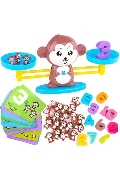 Simply Joy Monkey Balance Educational Toy - STEM Math Learning Game for Boys and Girls Aged 3-5 (Set of 65 piec