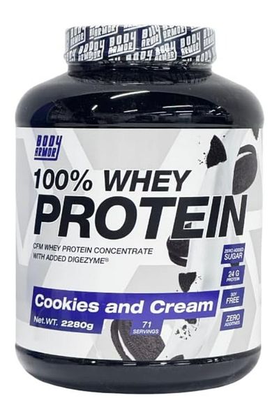 Body Armor Nutrition Whey Protein Cookies and Cream100% – Protein 25Gram - 71 Servings, 2280g
