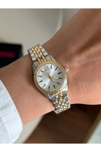 RoseandRoses Vercene Original Model Equivalent Women's Wristwatch Gold-Silver (White Dial)