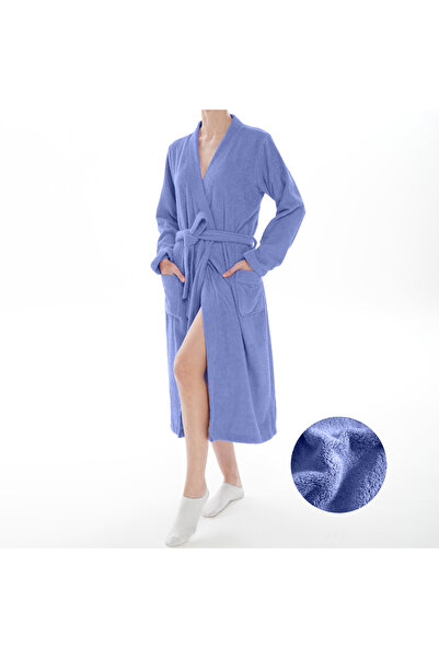 ASN concept Women's Blue Color Bathrobe (with Plus Size Option)