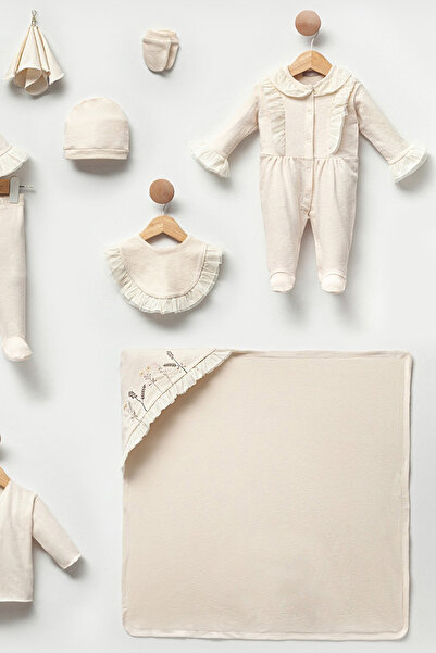 Cassiope Baby Girl Hospital Discharge Set with Ruffles Gift Box 10 Pieces