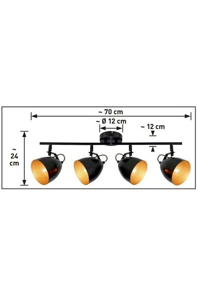 Globo Lighting Lasabez ceiling lamp 4xE14, black, Globo Lighting