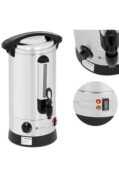 Royal Catering Warnik podgrzewacz do wody grzańca podwójne ścianki stalowy 8.7L 1500 W