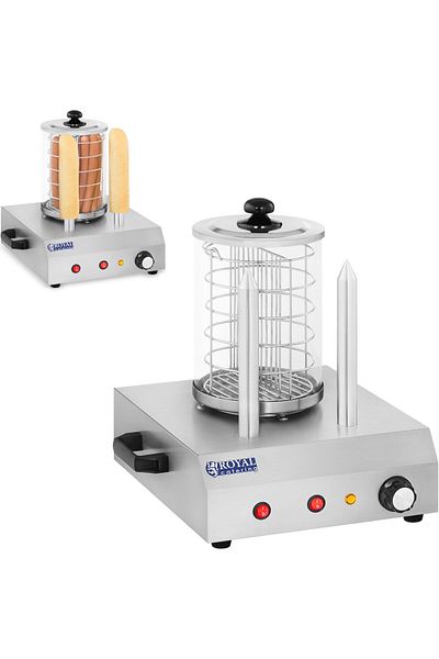 Royal Catering Încălzitor pentru 30 de hot dog-uri, cârnați, 2 chifle, Royal Catering RCHW-350-2
