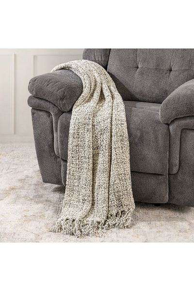 Boutique Blanche Space dyed braided yarn woven throw 130*170cm