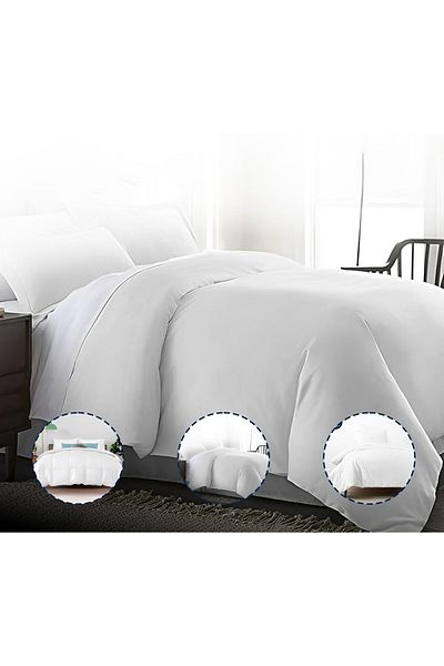 INFINI HOMES Microfiber Duvet | Double Size | White | Soft, Lightweight, and Luxurious | Quilted Flo