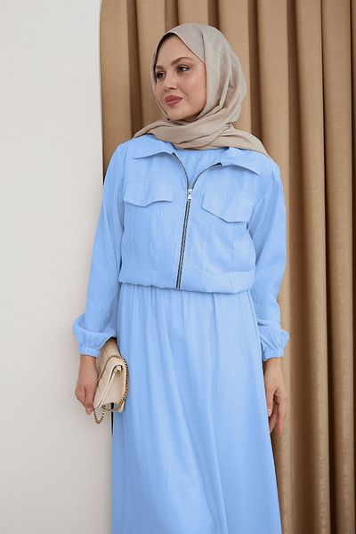InStyle Rochie cu fermoar cu jachetă Baby Blue