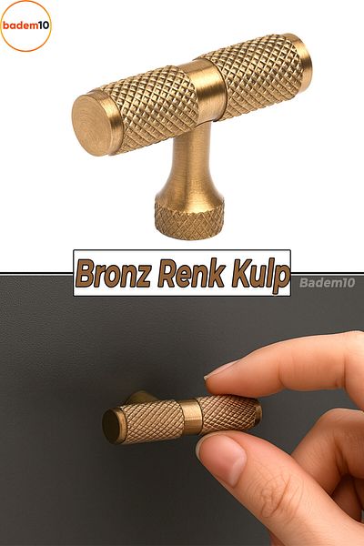 Badem10 Martin Bronze Color Metal Handle Button Furniture Drawer Kitchen Cabinet Cupboard Modern Cover Handles