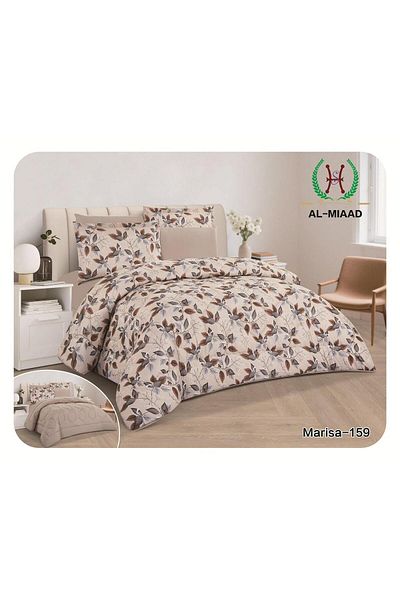 miral طقم مفرش سرير صيفي نفرين 6 قطع – لحاف ناعم مشجر مع شرشف مغاط كامل – مقاس 220×240 سم