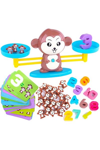 Simply Joy Monkey Balance Educational Toy - STEM Math Learning Game for Boys and Girls Aged 3-5 (Set of 65 piec