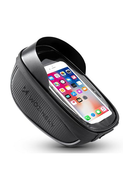 WOZINSKY Torba rowerowa na kierownicę z etui na telefon 1 l czarna