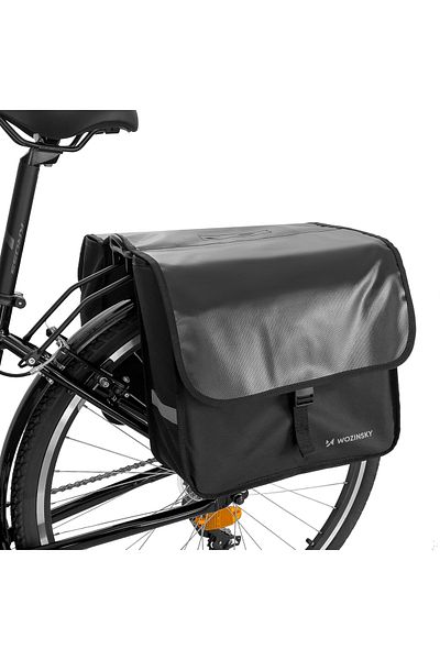WOZINSKY Sakwa rowerowa na bagażnik podwójna 28 l czarna