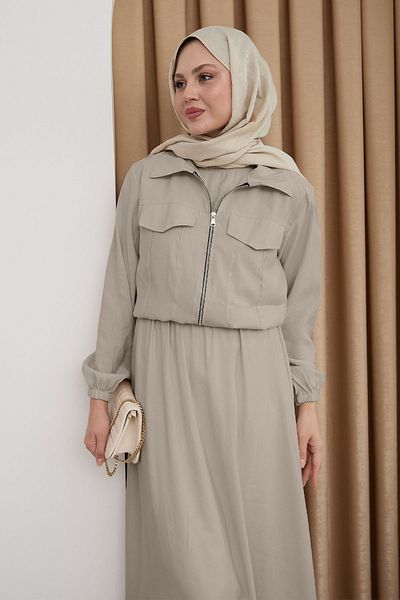 InStyle Rochie cu fermoar cu jachetă Cafea cu lapte