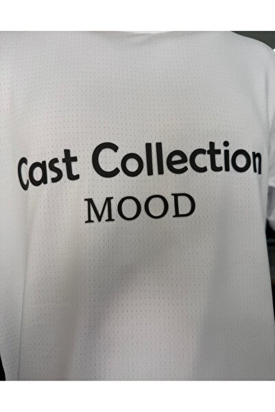 NO 601 Men's White Cast Collection Mood Printed Mesh Fabric Perforated Sports Tshirt