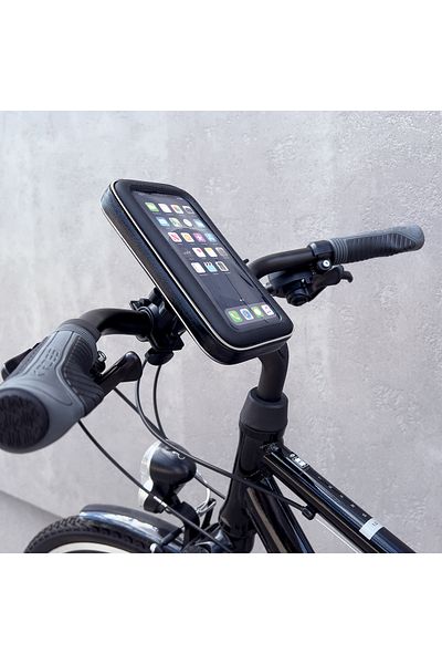 WOZINSKY Etui na telefon z uchwytem na kierownicę do roweru motocykla hulajnogi czarny