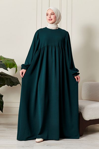 fistan Balloon Sleeve Loose Hijab Dress Aerobin Ayrobin Fabric Prayer Dress Umrah Hijab Dress Mother Dress