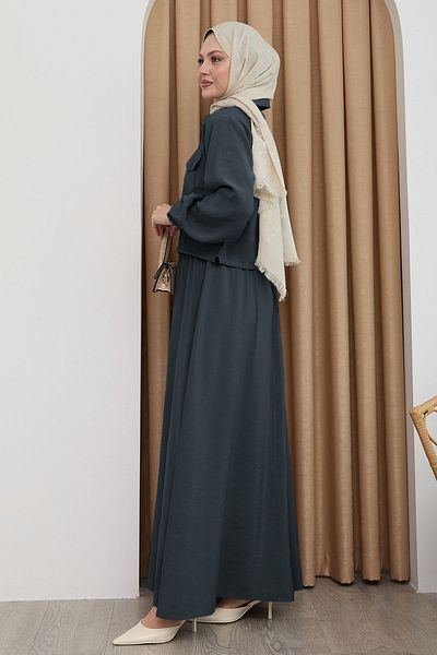 InStyle Rochie cu fermoar cu jachetă Antracit