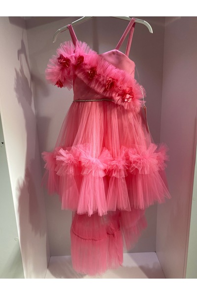 Elif Bebe Önü kısa arkası uzun tül abiye