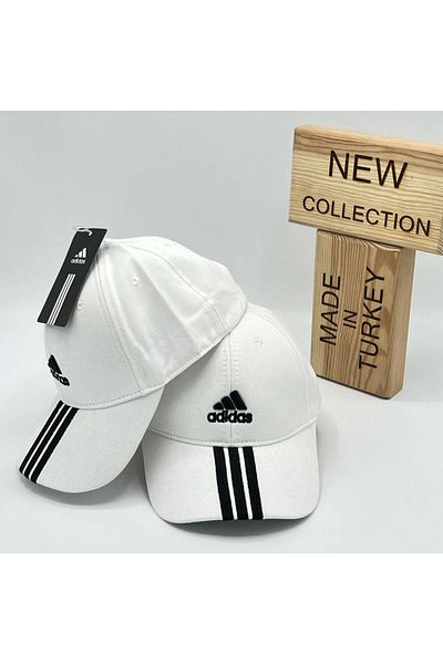 NO BRAND Men's White Sports Hat – Three Stripe Embroidery - New Season