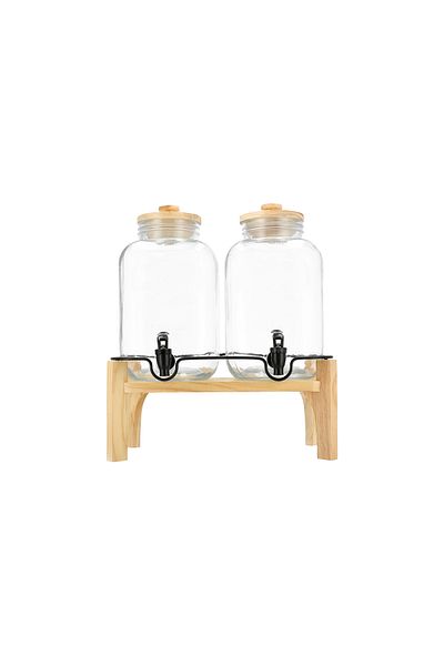 Alberto glass juice dispenser with base 2 pcs