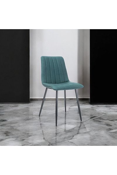 PROCART Dining chair, fabric upholstery, total height 91 cm, width 43 cm, black metal legs