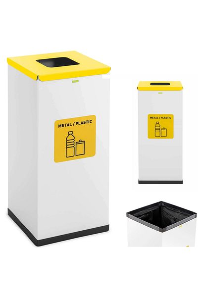Ulsonix Kosz pojemnik do segregacji sortowania śmieci odpadów 60 l - metal plastik