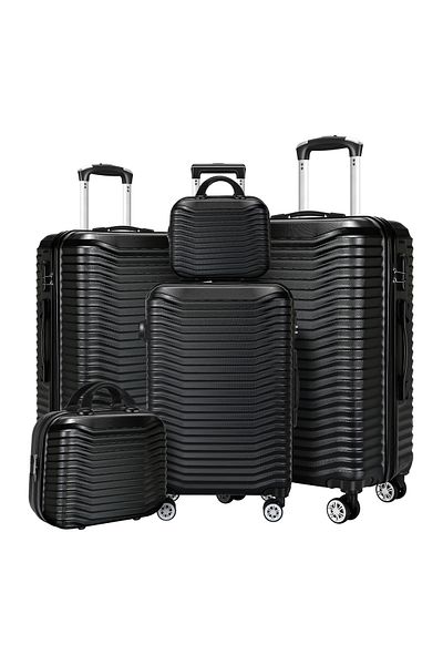 VINNYSEN New Luggage Sets 5 Piece ABS Suitcase Set with TSA Lock Spinner Wheels 12/14/20/24/28 inch