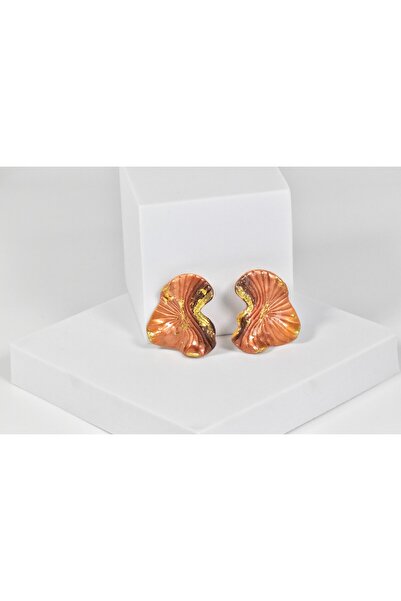 NARRU Handmade earrings, copper and gold, Antheia 5