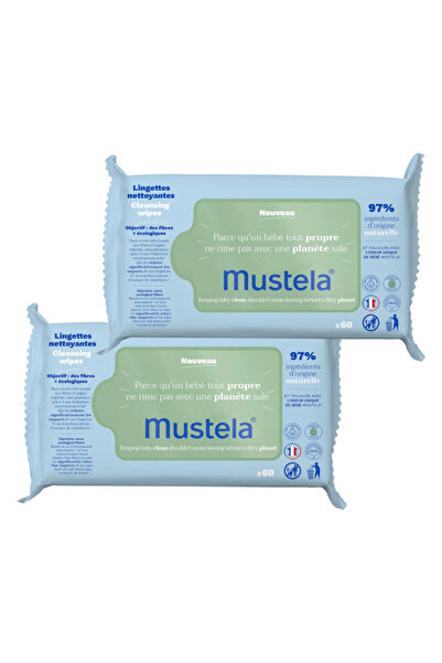 Mustela Cleansing Wipes x 60 İKİLİ ÖZEL PAKET