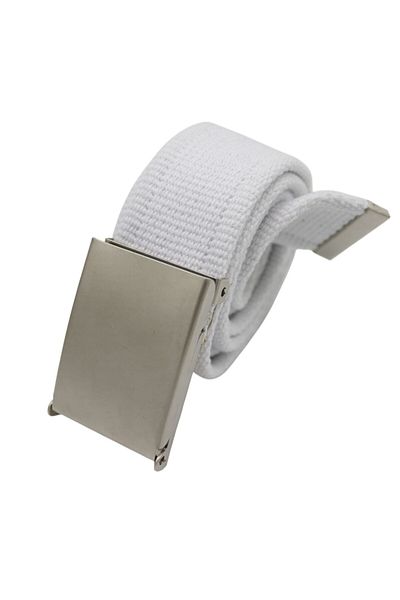 Anatolia Unisex Nilel Buckle White Webbing Tactical Canvas Sports Belt 4cm X 120 cm