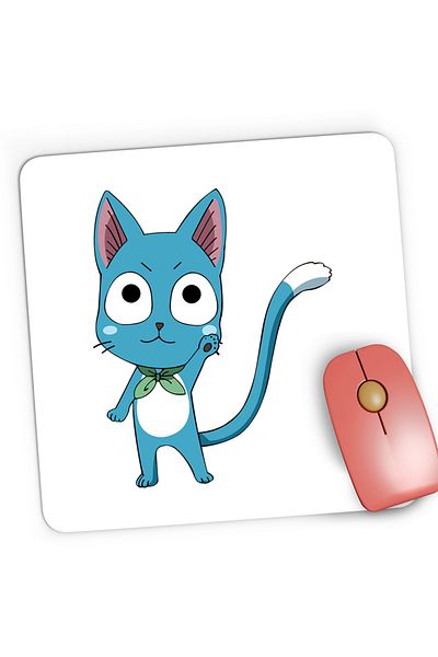 OEM Mousepad Gaming Fairy Tail Happy Cat Ninja City Mustang, 21x19 cm