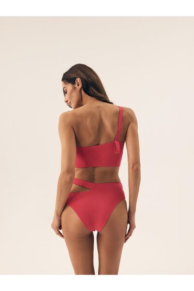 ESOTIQ High Waist Bikini Bottom Brief with Side Cut Out Asymmetric Sexy | Firenze