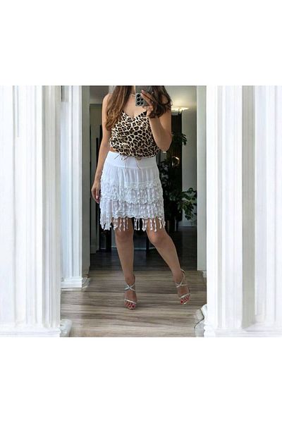 GLAMSI 3 Piece Set – Cotton Skirt, Satin Tank Top & Belt