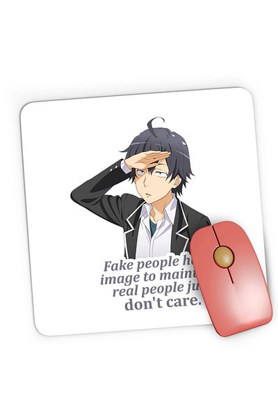 OEM Mousepad Gaming OreGairu Hikigaya Hachiman Fake Otaku, 21x19 cm