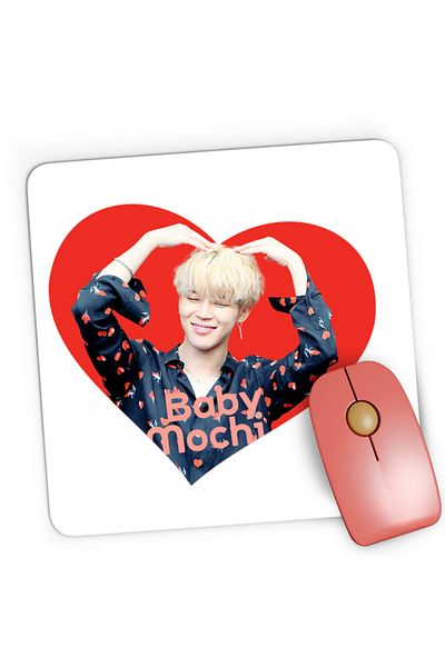OEM Mousepad Gaming BTS Jimin Baby Mochi Happy Face Smile, 21x19 cm