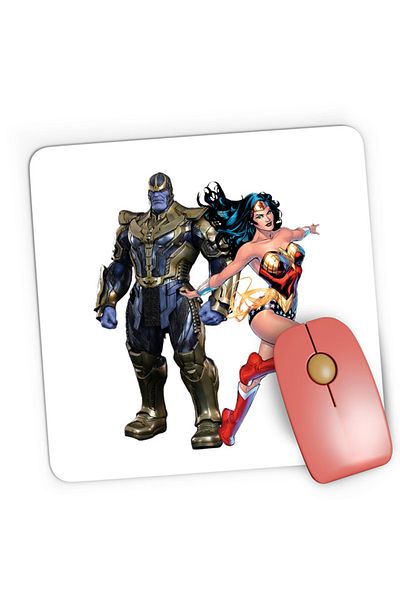 OEM Mousepad Gaming Thanos Wonder Woman Hero Villian Star, 21x19 cm