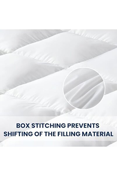 INFINI HOMES Microfiber Duvet | King Size | White | Soft, Lightweight, and Luxurious | Box Pattern D