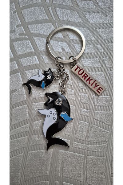 Land of Souvenir Elegant Colorful Metal Keychain with Zircon Stone