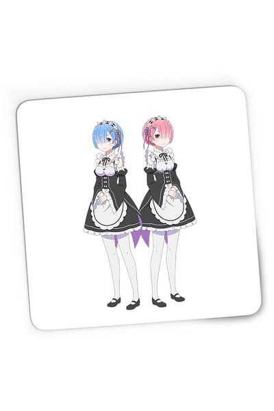 OEM Mousepad Gaming Re Zero REM RAM Demon Siblings Horns Power Tribe, 21x19 cm