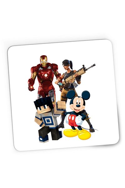 OEM Mousepad Gaming Ironman Mickey Mouse Minecraft Fortnite Games, 21x19 cm