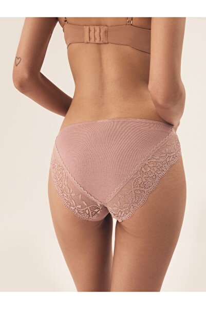 ESOTIQ Set de 2 chiloți brazilieni din bumbac cu dantelă florală pentru femei, cu talie înaltă | Patri