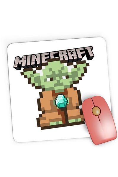 OEM Mousepad Gaming Baby Yoda Minecraft Pixel Art Cute, 21x19 cm